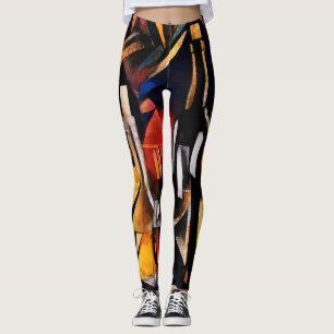 Leggings Cubism Wine Themem: Botellas y uvas