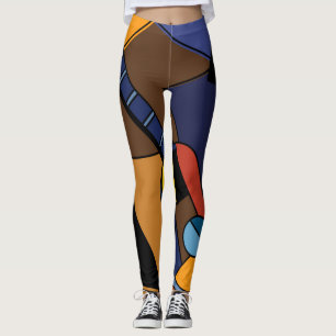 Leggings Cubista De Surrealismo De Guitarra.