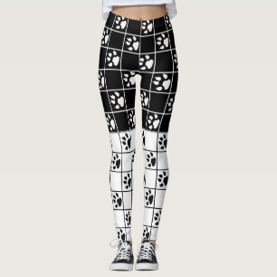 Leggings Cubo blanco negro de cristal de ventana retráctil