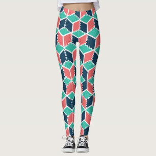 Leggings Cubo de color geométrico moderno y elegante
