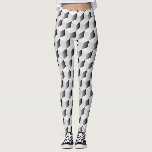Leggings Cubos 3D en tonos grises (Anverso)