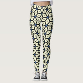 Leggings Cubos de marfil sobre un fondo azul