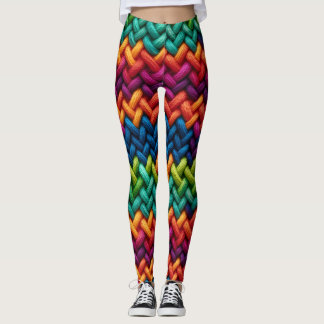 Leggings Cuchillo arcoiris de lana gruesa