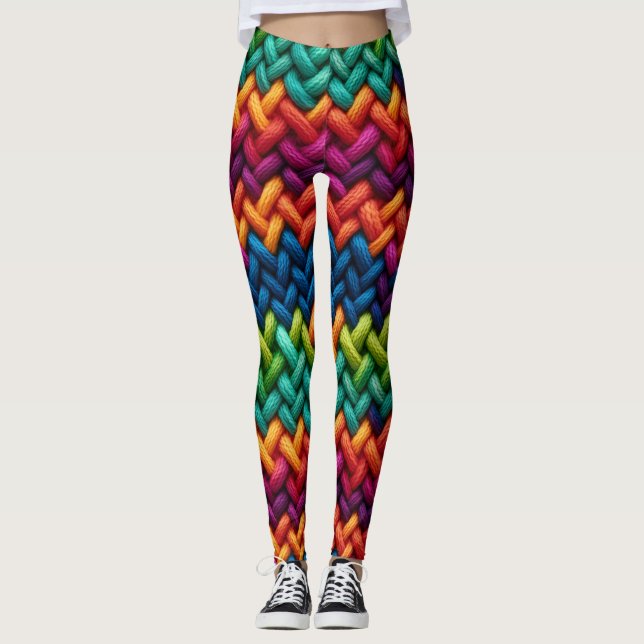 Leggings Cuchillo arcoiris de lana gruesa (Anverso)