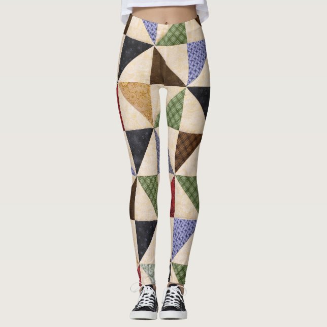 Leggings Cuchillo colorido: Textura de flores. (Anverso)