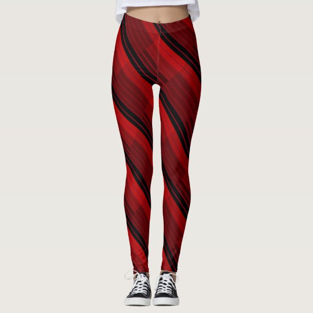 Leggings Cuchillo geométrico rojo y negro (Anverso)