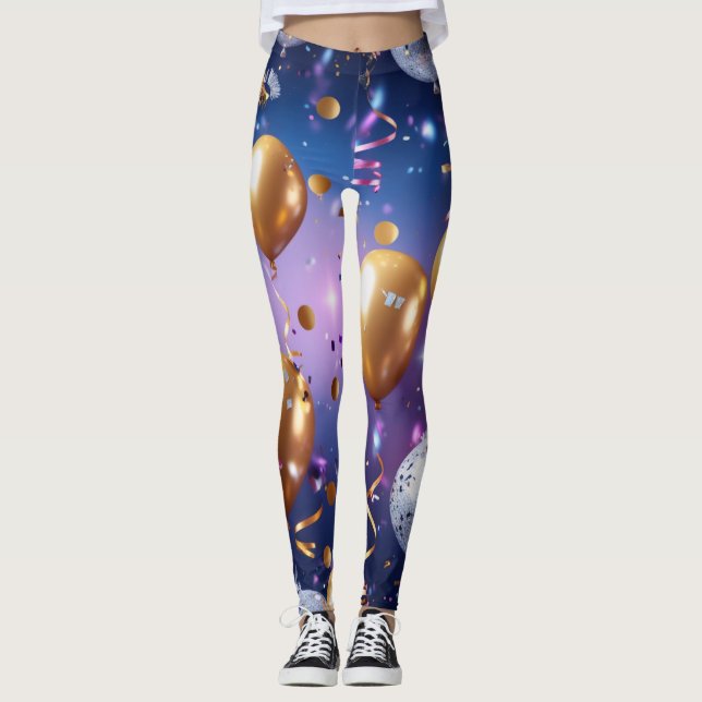 Leggings Cuenta regresiva de confeti (Anverso)