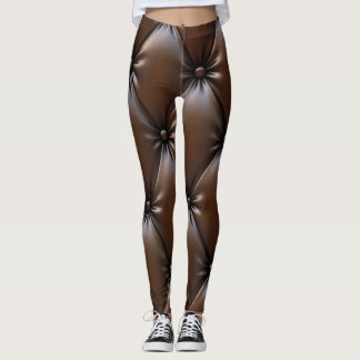 Leggings Cuero De Chocolate: Textura De Tejido De Lujo