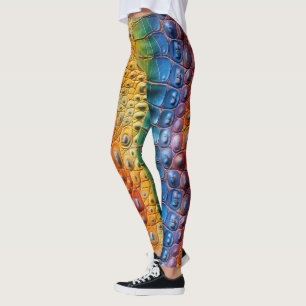 Leggings Cuero de Cocodrilo Arcoíris