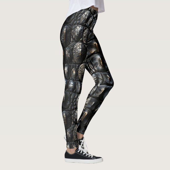 Leggings Cuero de cocodrilo negro (Derecha)
