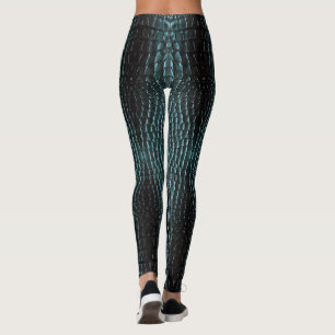 Leggings Cuero de lagarto azul