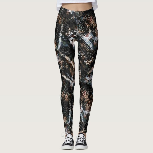 Leggings Cuero de piel de pithon, lagarto de serpiente sin  (Anverso)