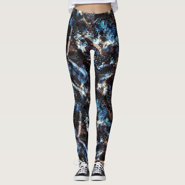 Leggings Cuero de piel de pithon, lagarto de serpiente sin  (Anverso)