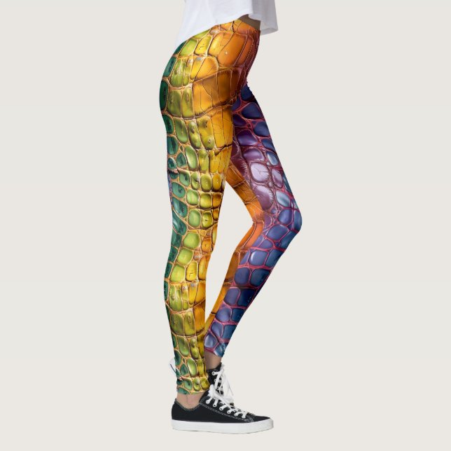 Leggings Cuero de reptil arcoíris (Derecha)