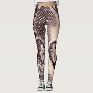 Leggings Cuero de serpiente: textura marrón sin costura