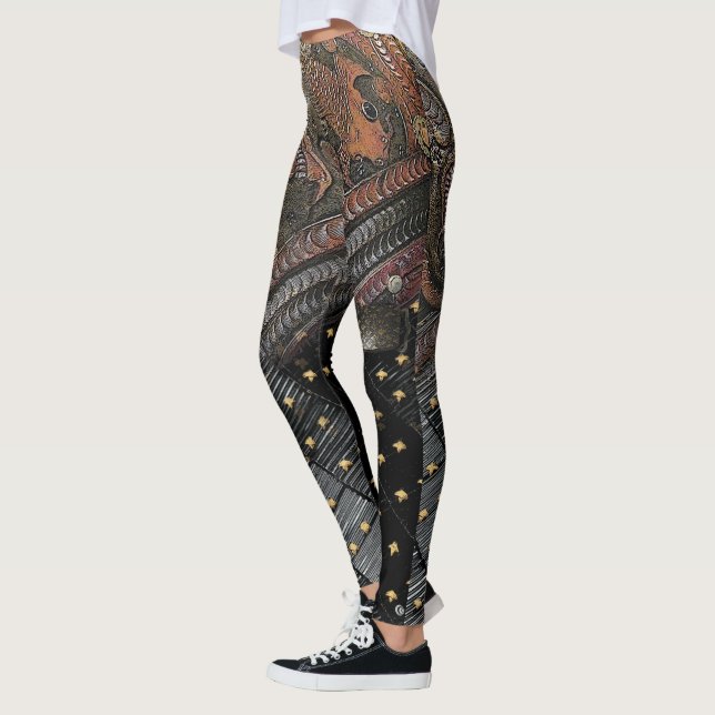 Leggings Cuero imperial grabado del samurai (Izquierda)