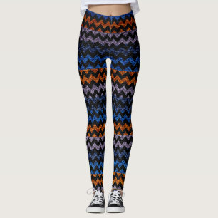 Leggings Cuero moderno Chevron colorido #28