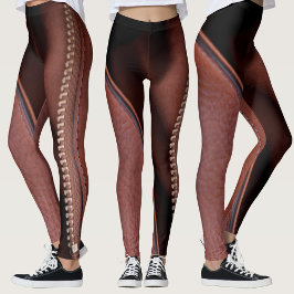 Leggings Cueros Marrones Falsos Desabrochados Sensuales