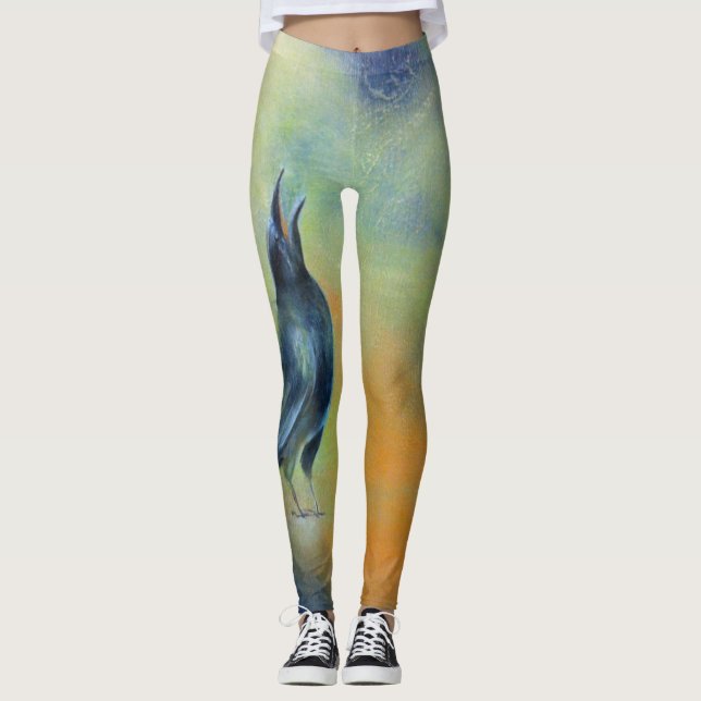 Leggings Cuervo brumoso de la mañana (Anverso)