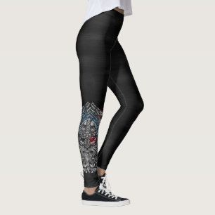 Leggings Cuervos y espadas de Odín Mitología vikinga bander