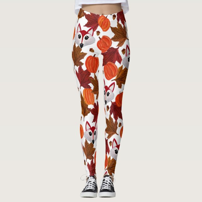 Leggings Cuesta Caída Fox Calabaza Acorn Maple Leaf Waterco (Anverso)
