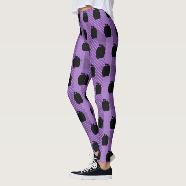 Leggings Cuidada calabazas de harina de Halloween morada ne (Izquierda)
