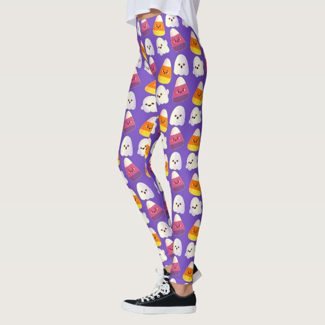 Leggings Cuidada Candy De Halloween Y Patrón Fantasma (Izquierda)