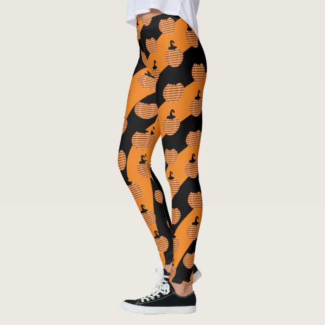 Leggings Cuidada Halloween Stripe Pumpkins Black Naranja (Izquierda)