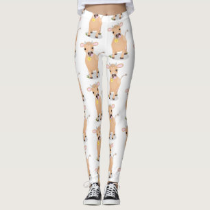 Leggings Cuidada jersey feliz vaca y personalizado de flore