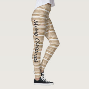 Leggings Cuidada Navidad Árbol vacaciones Yule Año Nuevo Or