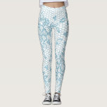 Leggings Cuidado Blue Floral Lace Simple<br><div class="desc">Patrón de encaje fino azul y blanco haciendo que estas leggings sean simplemente adorables. ¡Son perfectos para ti!</div>