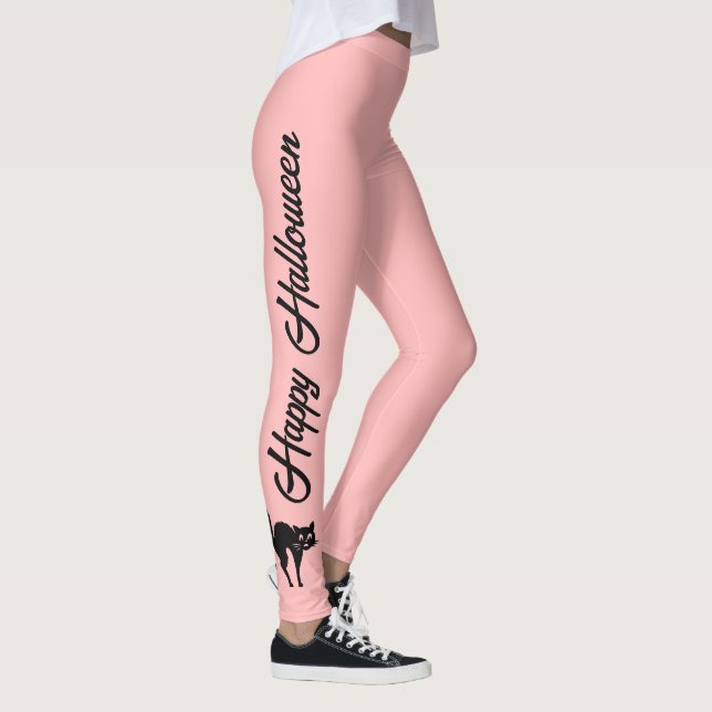 Leggings Cuidados Chicas de palabras de guión de gato negro (Derecha)