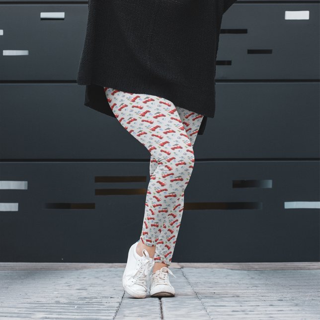 Leggings Cuidados Navidades de coches de época roja (Subido por el creador)
