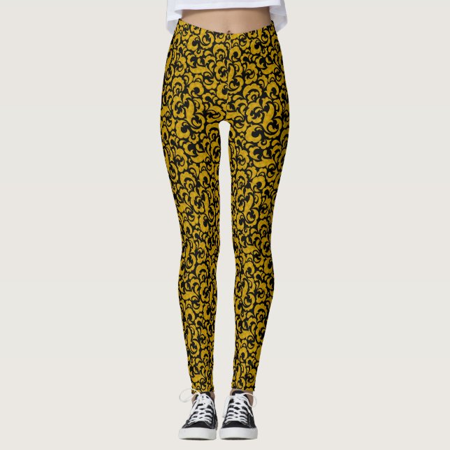 Leggings Cuidados patrones florales sin soldadura de color  (Anverso)