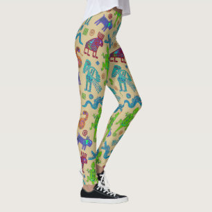 Leggings Cultura Mexicana Africana Patrón Tribal Primitivo