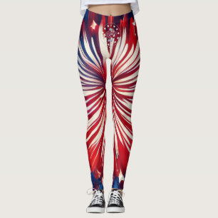Leggings Cumpleaños 250 de América 1776-2026 Fuegos Artific