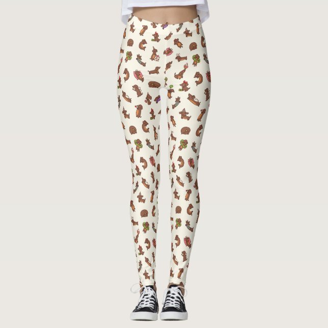 Leggings Cumpleaños de Dachshund (Anverso)
