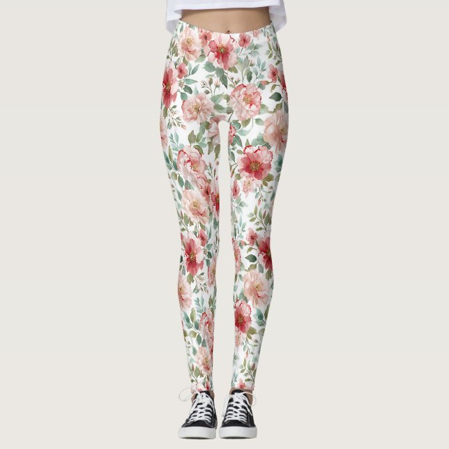 Leggings Cumpleaños Floral Rosa Rojo (Anverso)