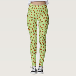 Leggings Cunitas mariquitas patrón de Pascua en verde claro