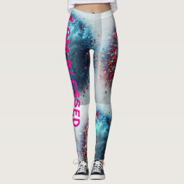 Leggings "Curando azul y rojo "Estoy bendecido"