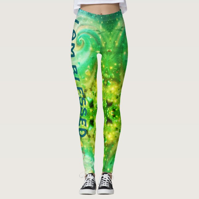 Leggings "Curando verde "Estoy bendecido verde" (Anverso)