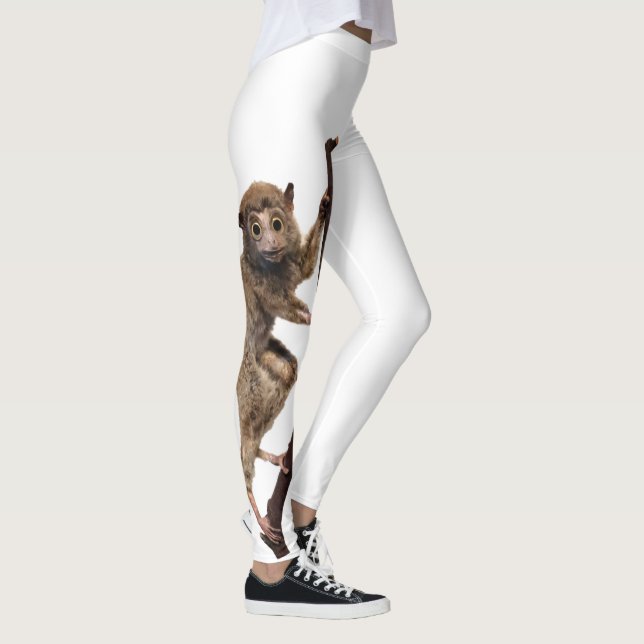 Leggings Curiosamente sorprendida Taxidermy Lemur Monkey Cr (Derecha)