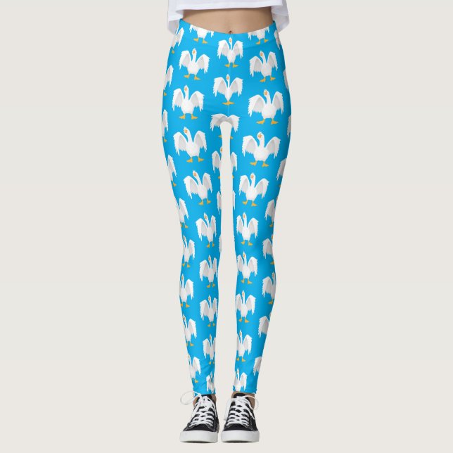 Leggings Curioso ilustracion de personalizado ganso domésti (Anverso)