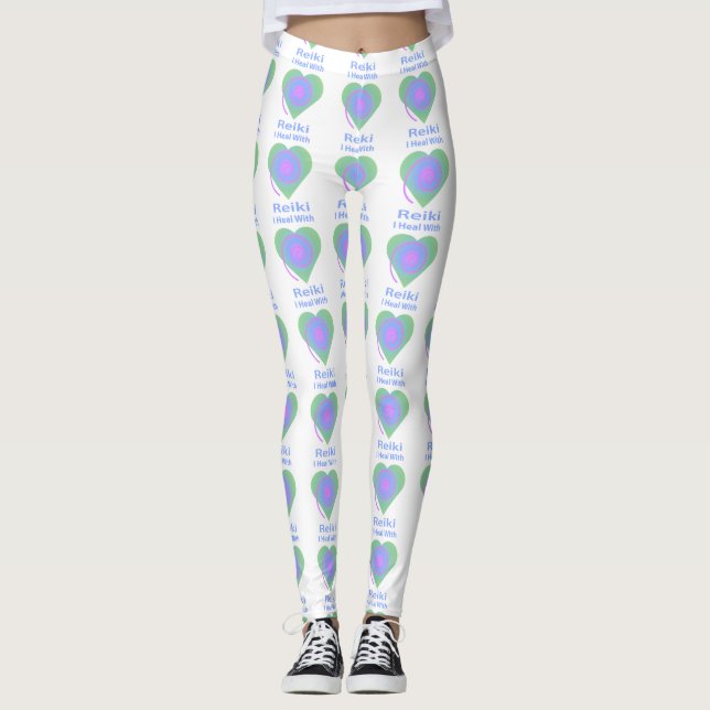 Leggings Curo Con Reiki, Corazones (Anverso)