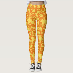 Leggings Curso de naranja amarillo caracol