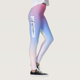 Leggings Curso suave de yoga azul claro rosa