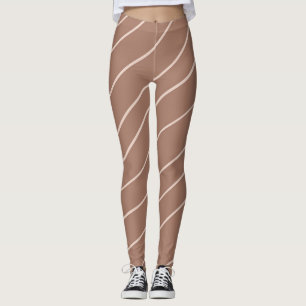 Leggings Curva de Doodle dibujada a mano de Mocha Mousse