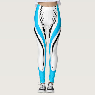 Leggings Curva negra y blanca abstracta