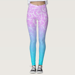 Leggings Curvas azules rosadas