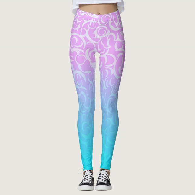 Leggings Curvas azules rosadas (Anverso)